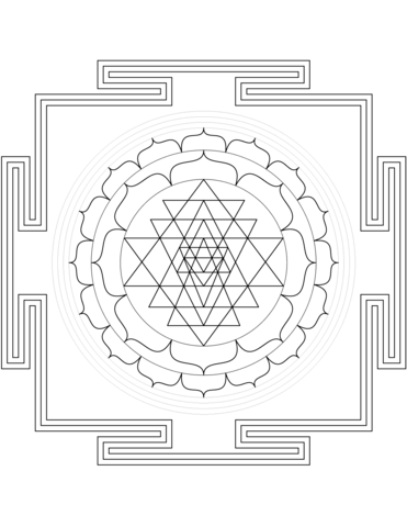 Sri Yantra Mandala Coloring Page